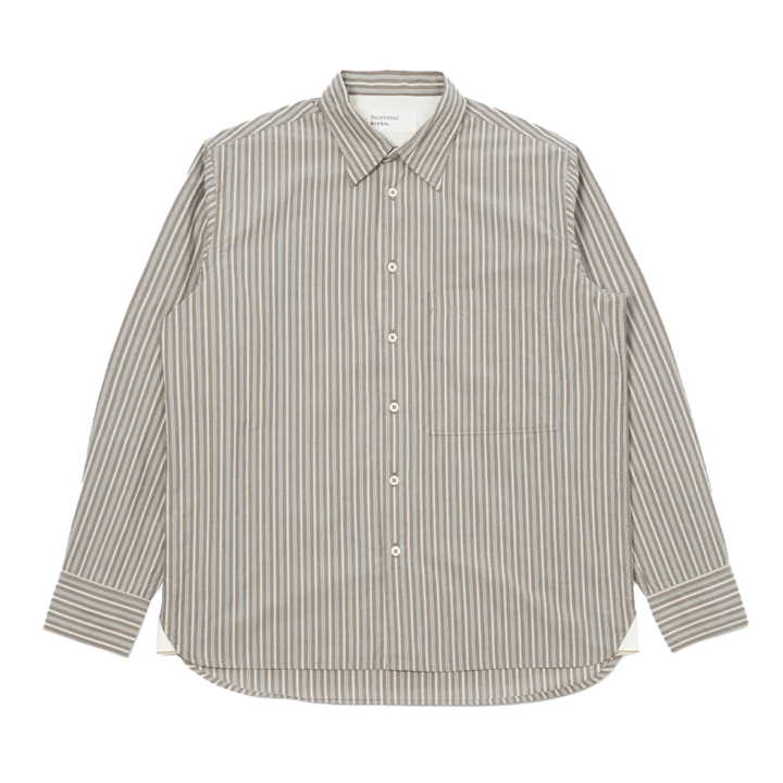 Big Pocket Shirt Shibuya Stripe Brown